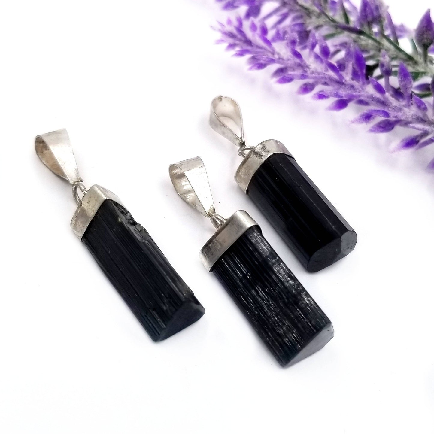 Black Tourmaline Sterling Silver Pendant