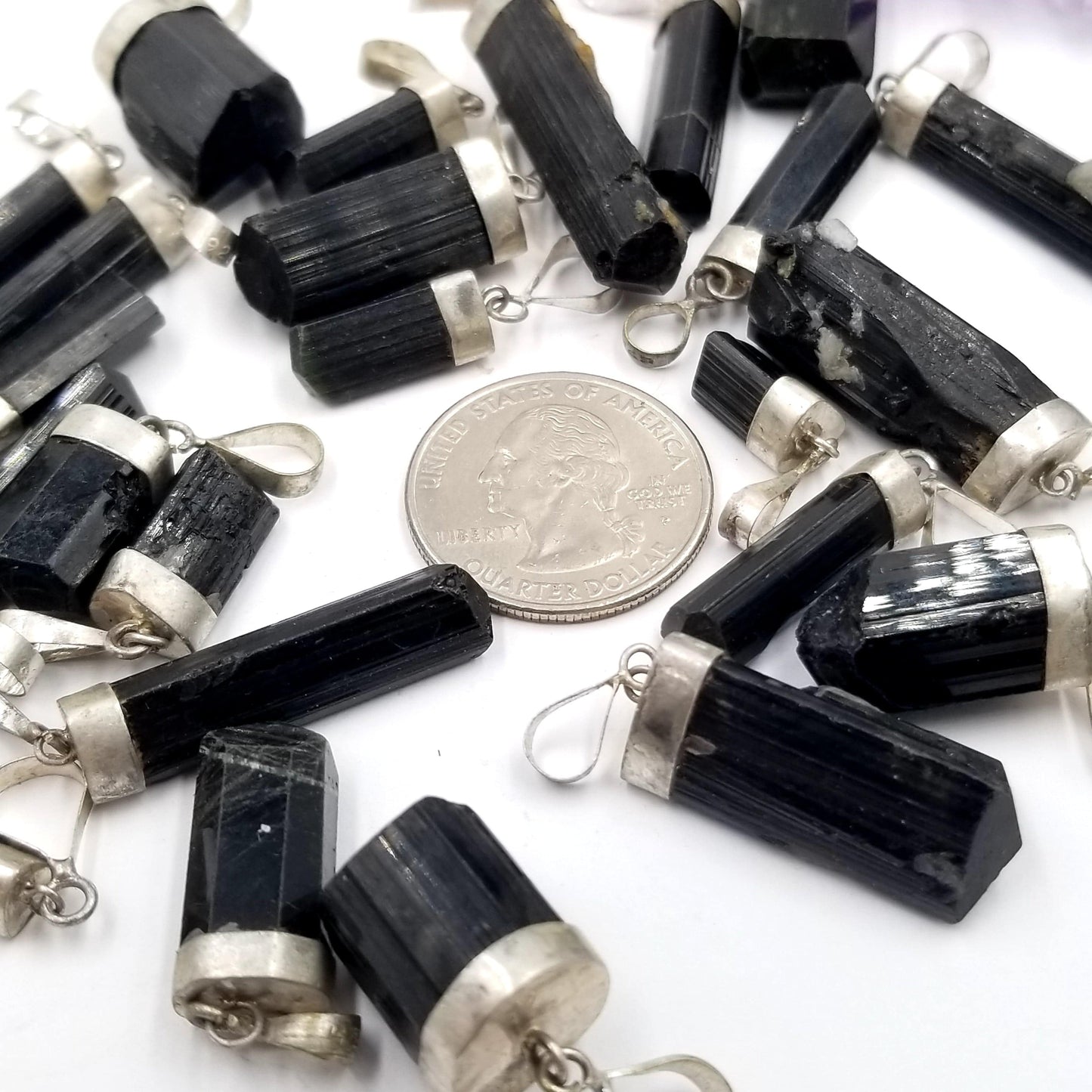 Black Tourmaline Sterling Silver Pendant