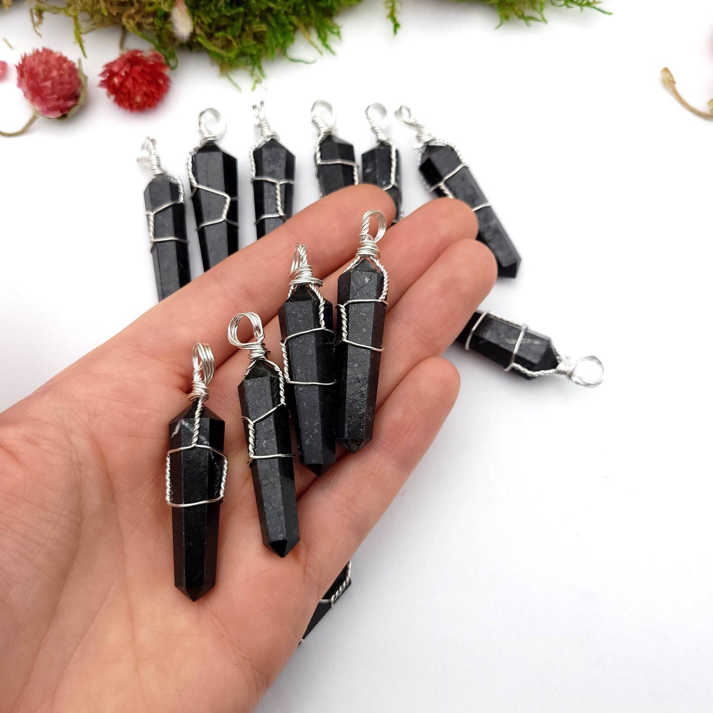 Black Tourmaline Wire Wrapped Pendant