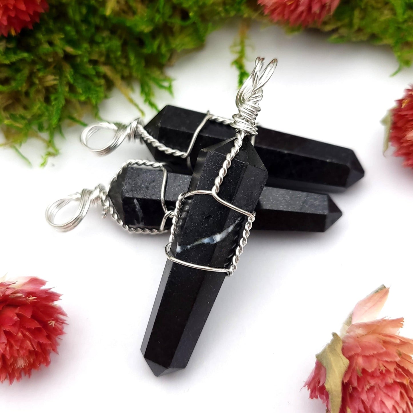 Black Tourmaline Wire Wrapped Pendant