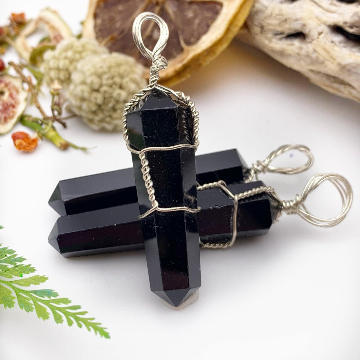 Black Obsidian Wire Wrapped Pendant