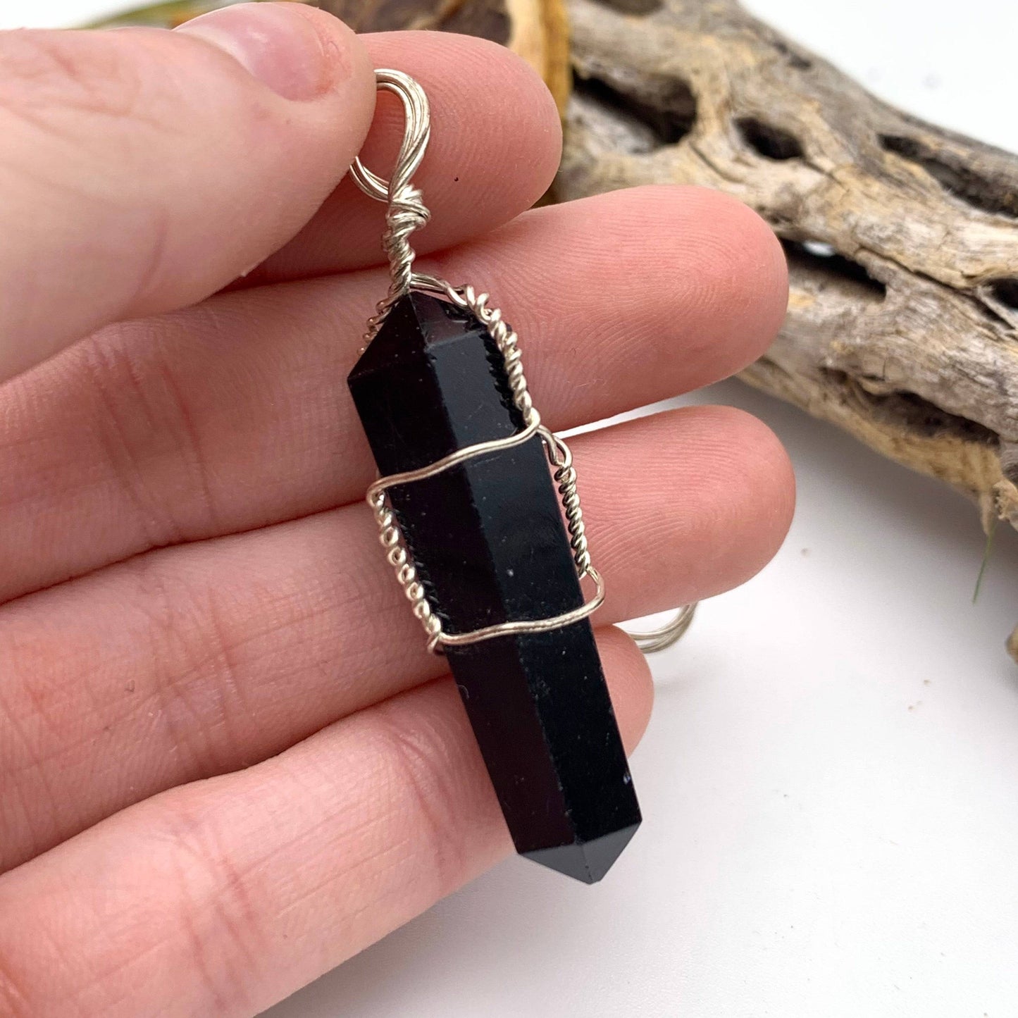 Black Obsidian Wire Wrapped Pendant