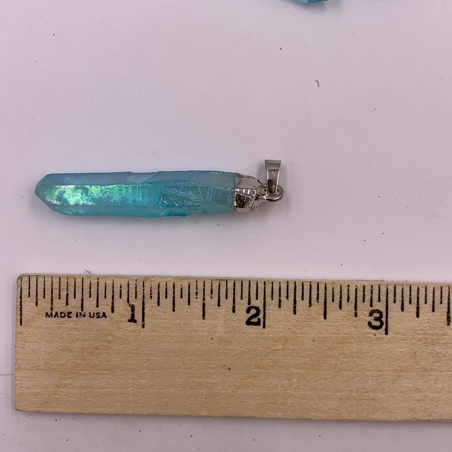 Aqua Aura Quartz Point Pendant