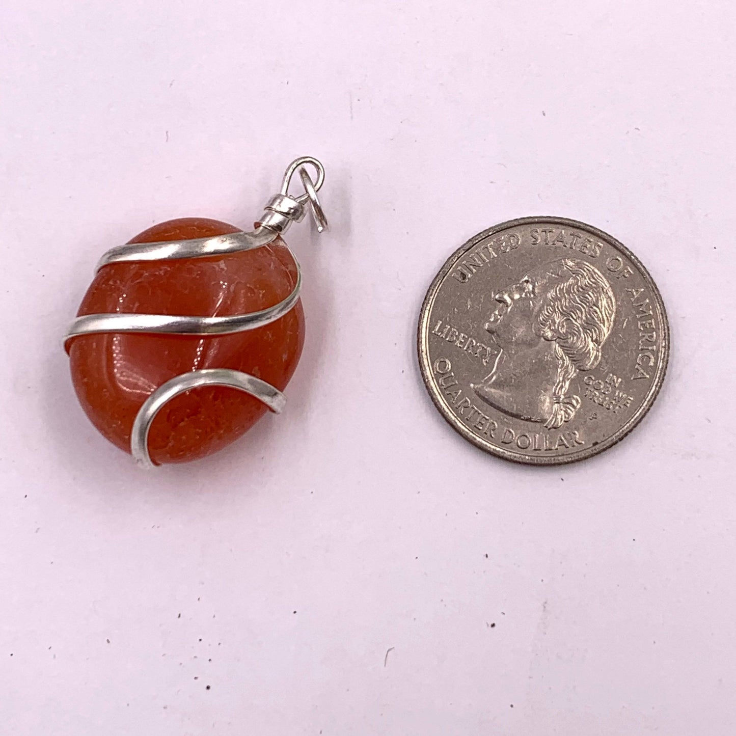 Carnelian Wire Wrapped Pendant