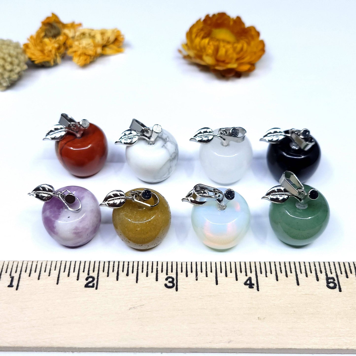 Carved Stone Apple Pendant