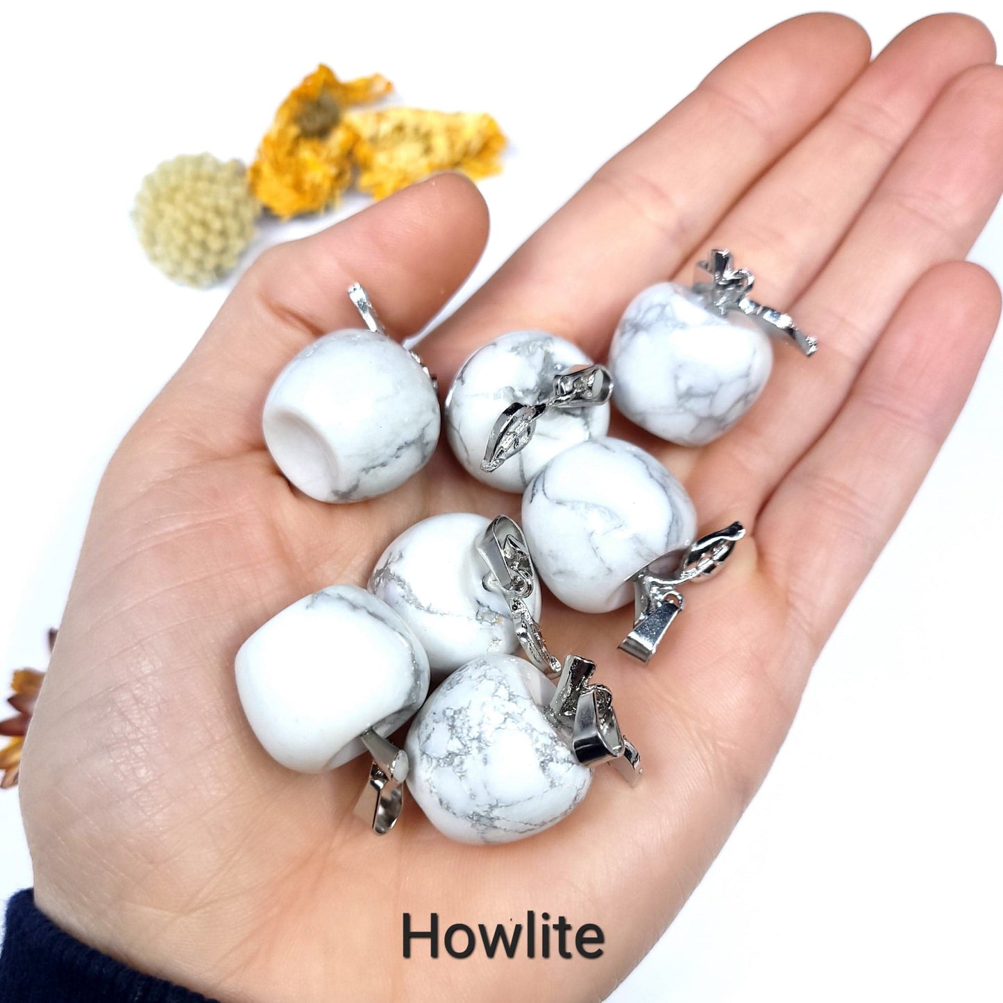 Carved Stone Apple Pendant