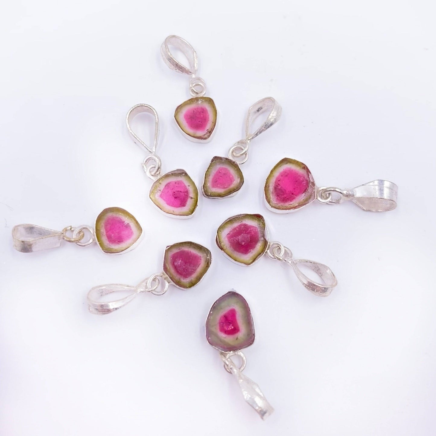 Watermelon Tourmaline Pendant (Sterling Silver)