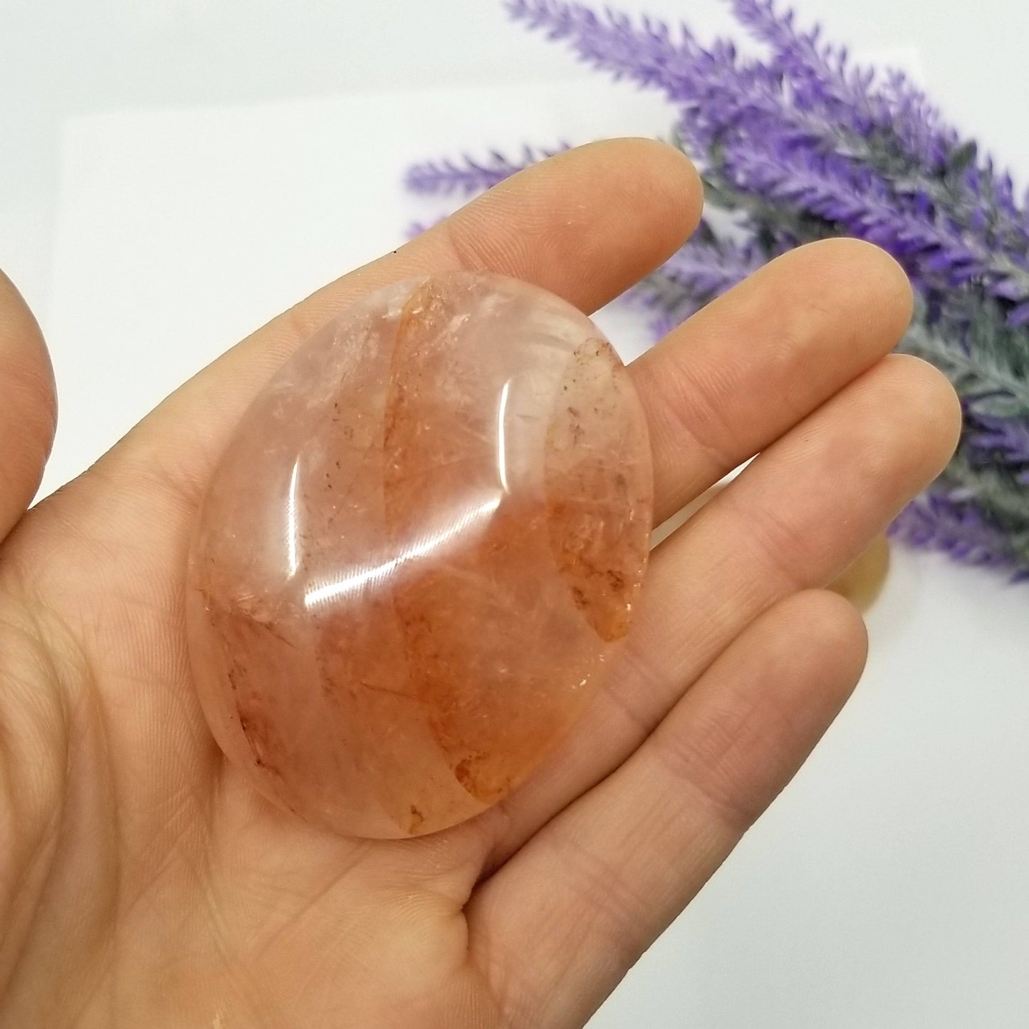 Hematoid Quartz Palmstone (~2"-2.5")