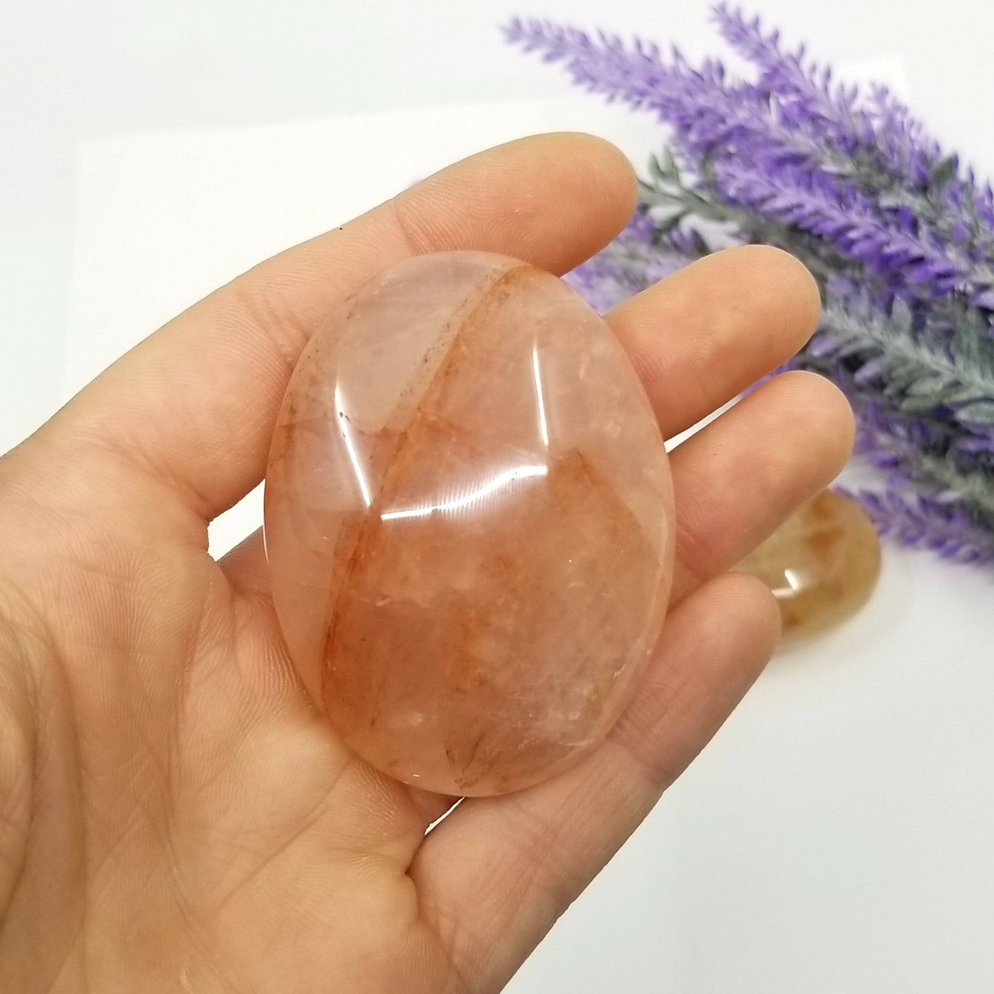 Hematoid Quartz Palmstone (~2"-2.5")