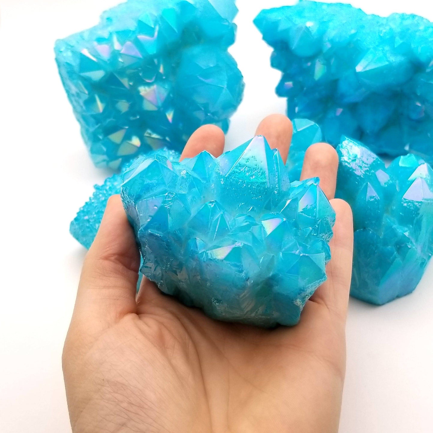 Aqua Aura Quartz Cluster