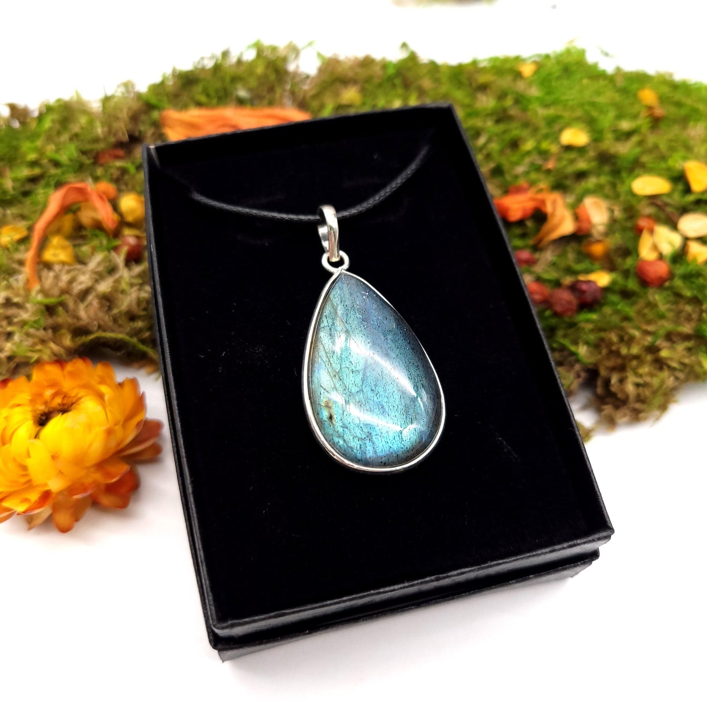 Labradorite Pendant with Box - Tear Drop - Funky Stuff