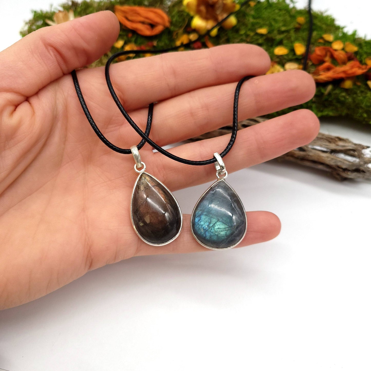 Labradorite Pendant with Box - Tear Drop - Funky Stuff