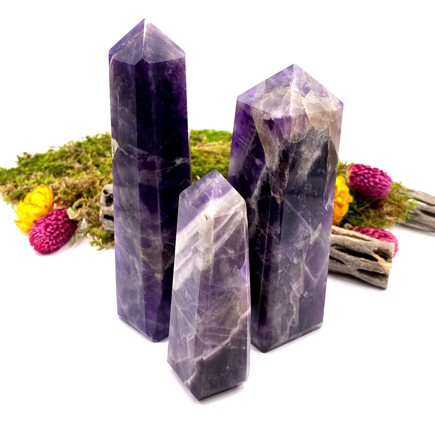 Chevron Amethyst Obelisk
