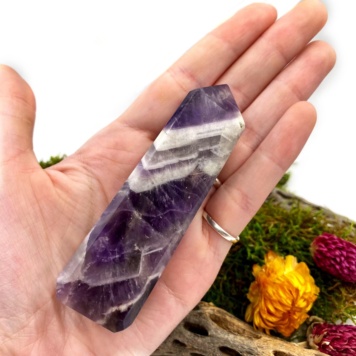 Chevron Amethyst Obelisk