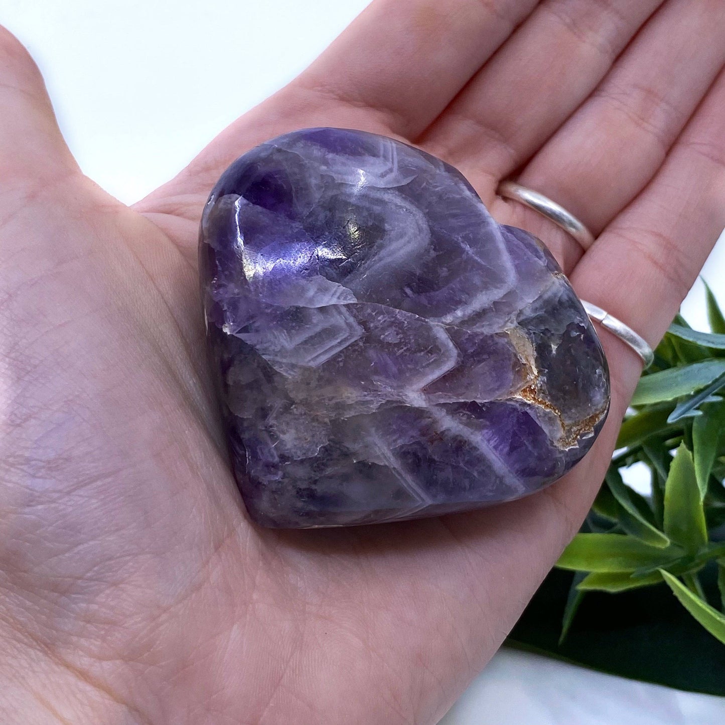 Chevron Amethyst Heart