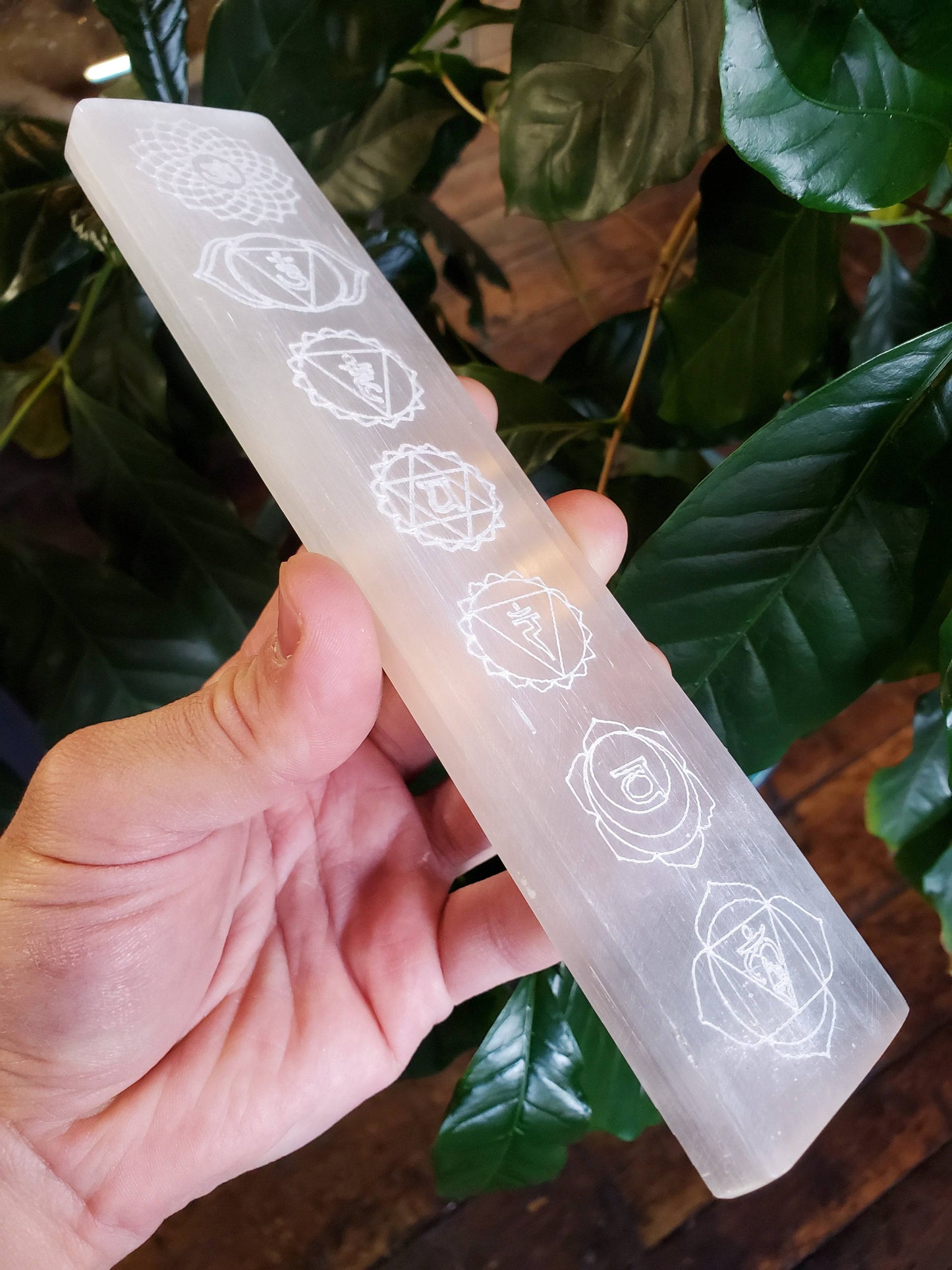 Selenite Charging Plate - Rectangle (Chakra) - Funky Stuff