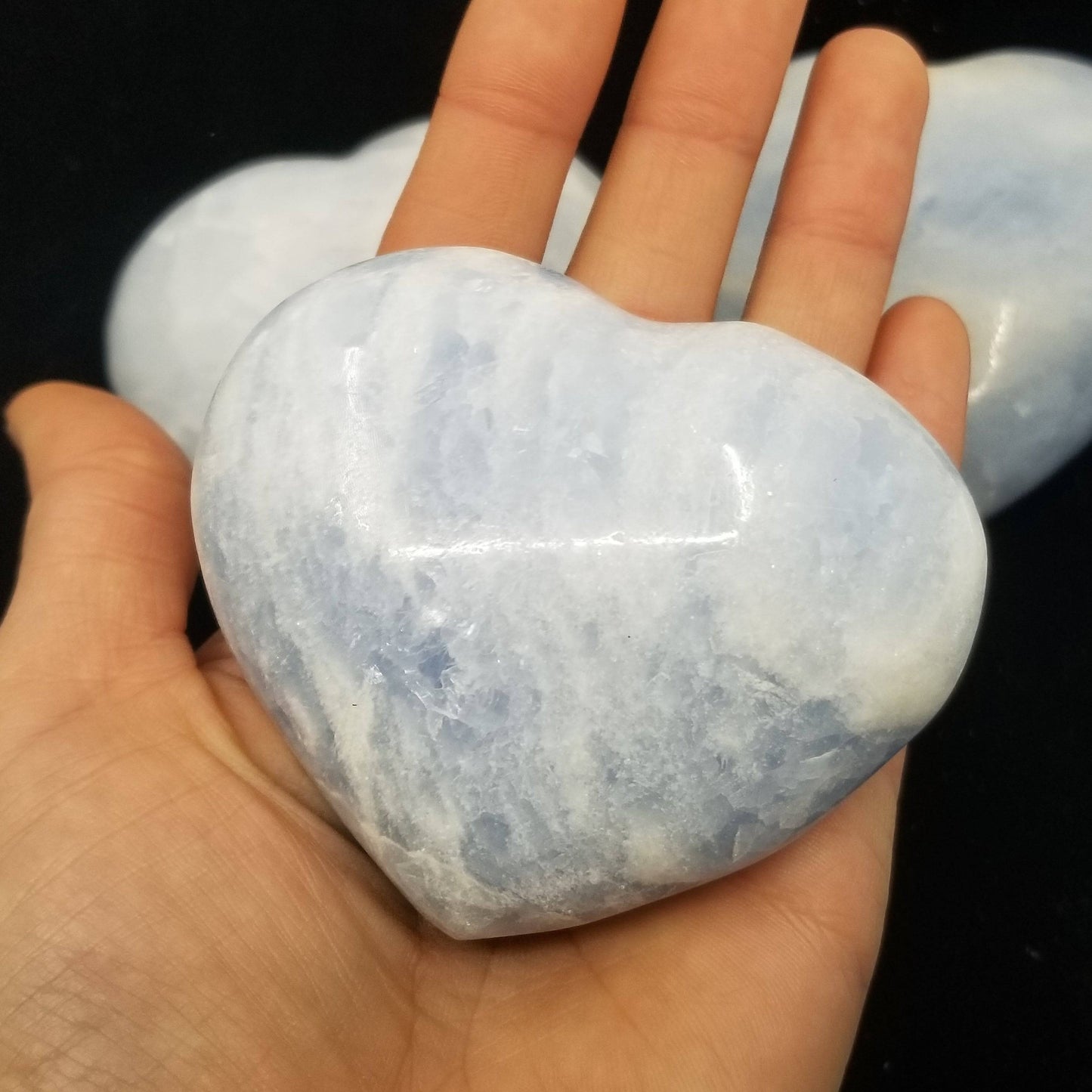 Blue Calcite Heart