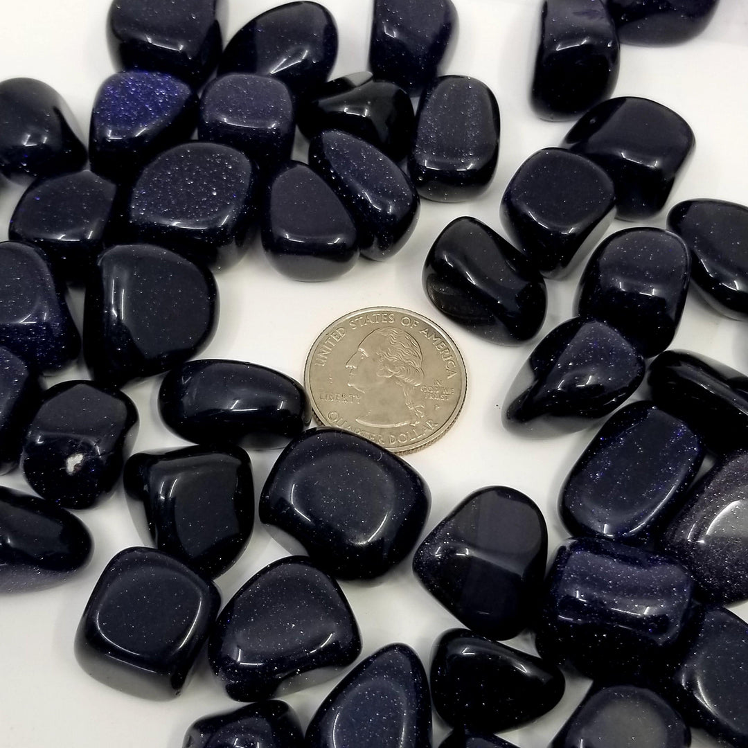 Blue Goldstone Tumbled Stone - Funky Stuff