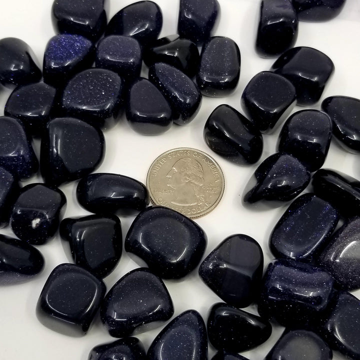 Blue Goldstone Tumbled Stone - Funky Stuff