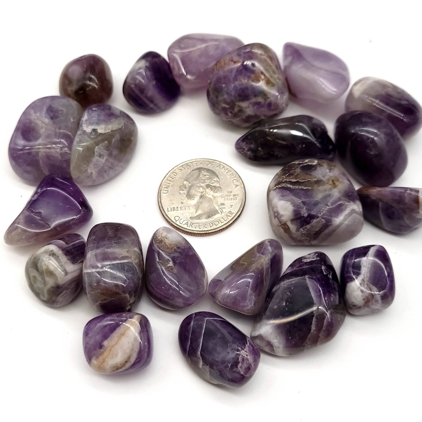 Chevron Amethyst Tumbled Stone - Funky Stuff