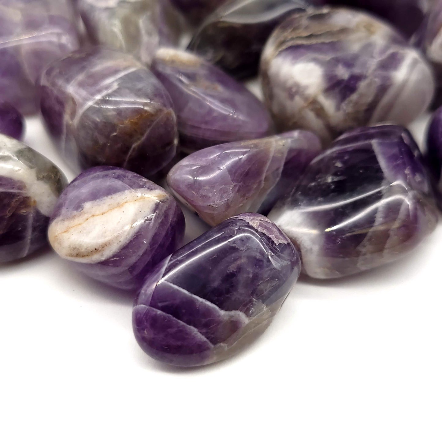 Chevron Amethyst Tumbled Stone - Funky Stuff