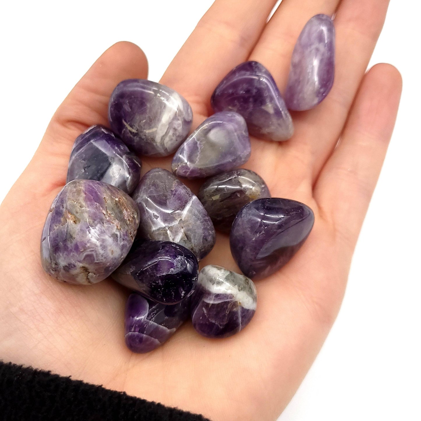Chevron Amethyst Tumbled Stone - Funky Stuff