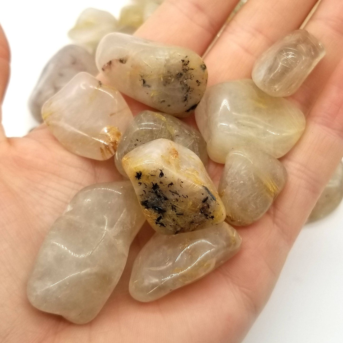 Rutilated Quartz Tumbled Stones 1 LB