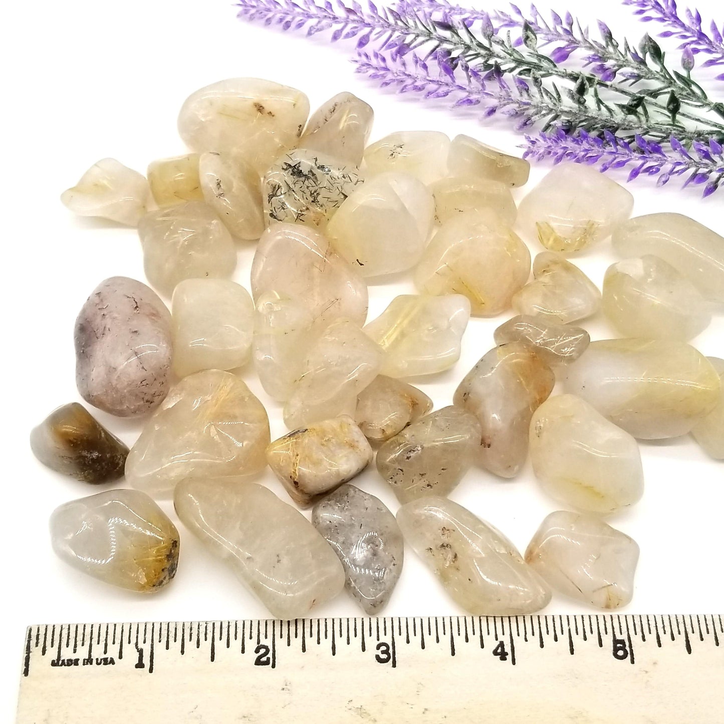 Rutilated Quartz Tumbled Stones 1 LB