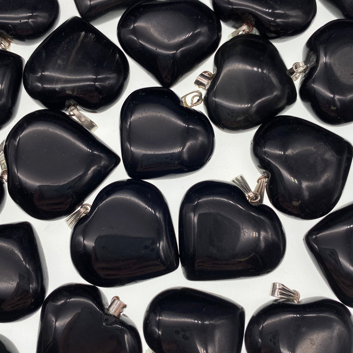 Black Obsidian Heart Pendant - Funky Stuff