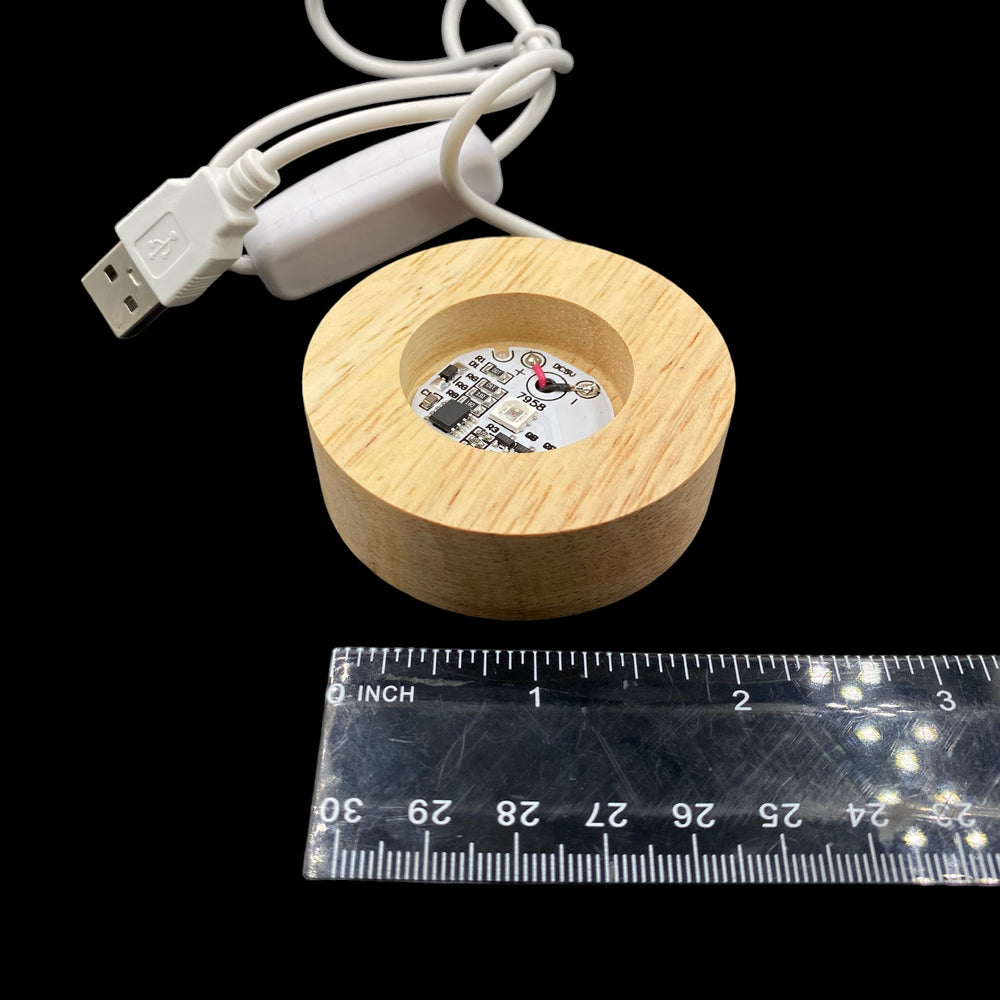 LED Rainbow Wood Base (2.35 in) - Funky Stuff