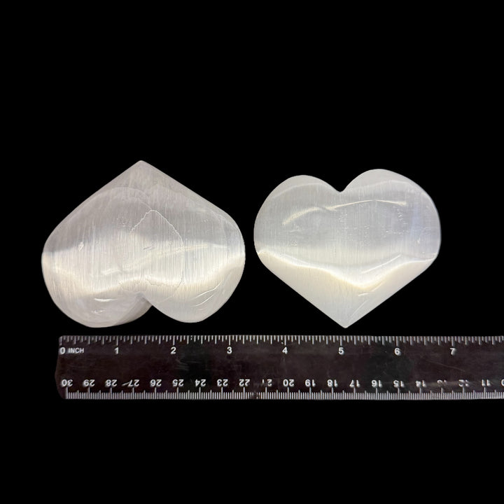 Selenite Puffy Heart 3-3.5" - Funky Stuff