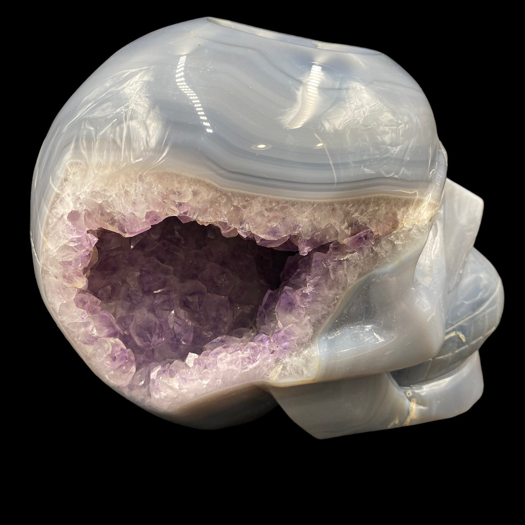 Amethyst and Agate Skull Sphere Holder - Funky Stuff