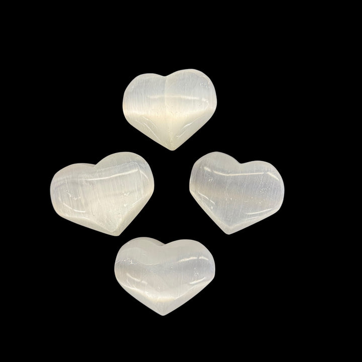 Selenite Puffy Heart 1.5-2" - Funky Stuff