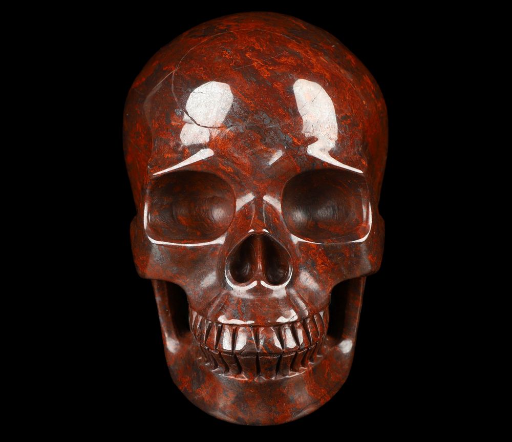 Red Brecciated Jasper Skull - Funky Stuff