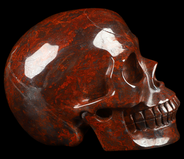Red Brecciated Jasper Skull - Funky Stuff