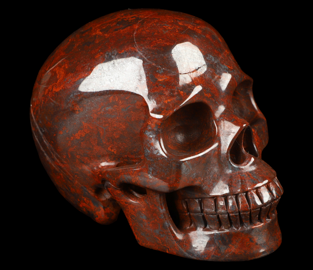 Red Brecciated Jasper Skull - Funky Stuff