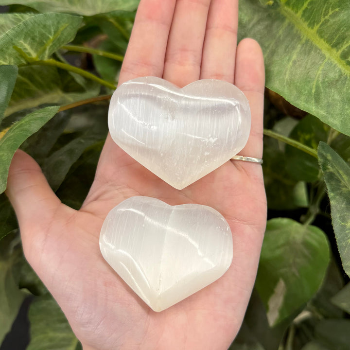 Selenite Puffy Heart 1.5-2" - Funky Stuff