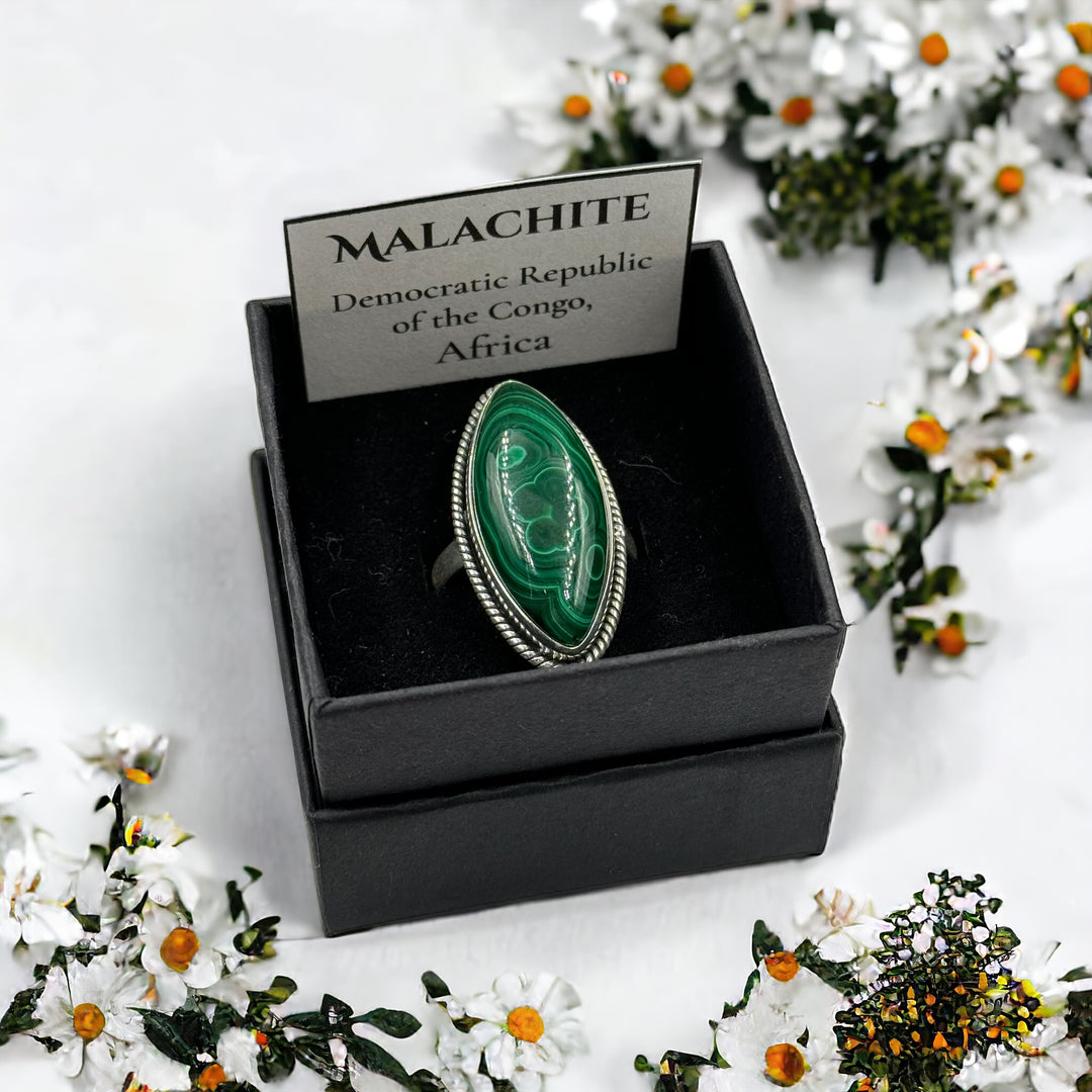 Malachite Ring Size 8.5 - Funky Stuff