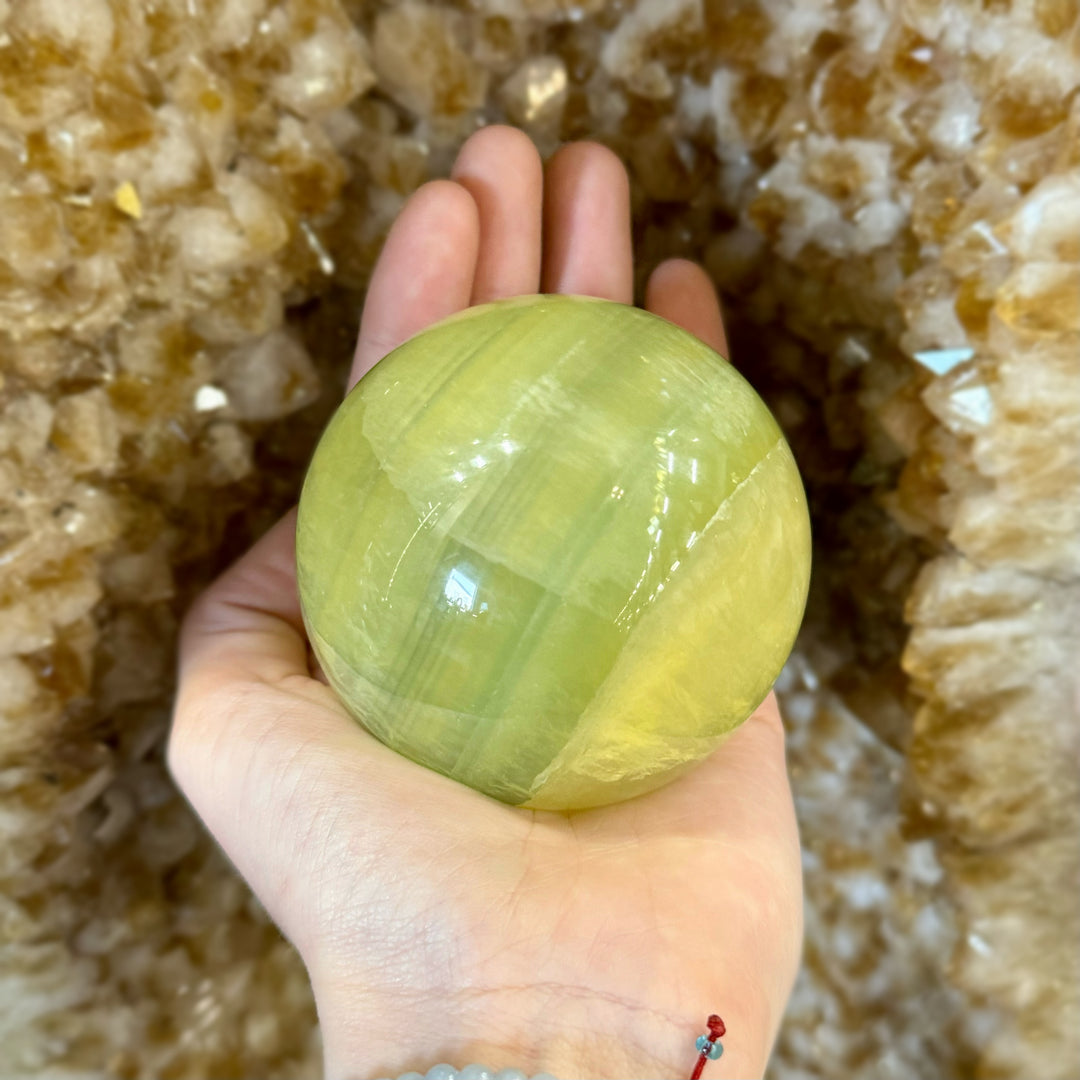 Lime Green Fluorite Sphere - Funky Stuff