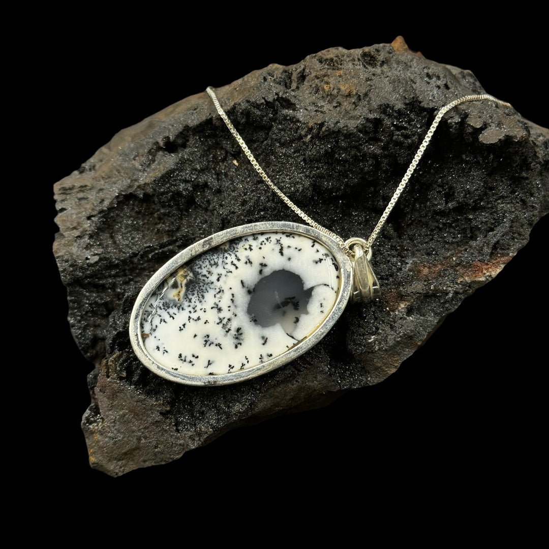 Sterling Silver Dendritic Opal Necklace - Funky Stuff