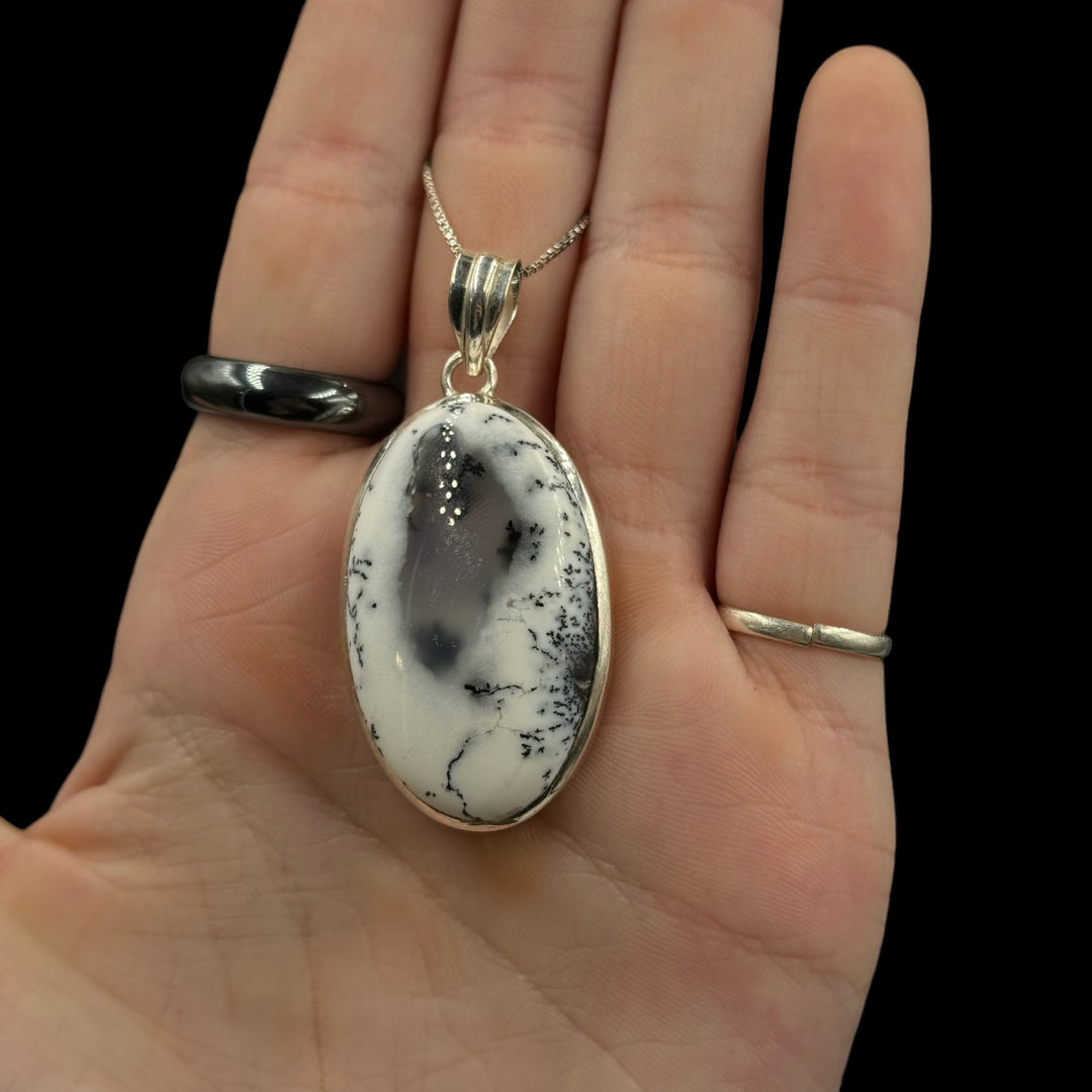 Sterling Silver Dendritic Opal Necklace - Funky Stuff