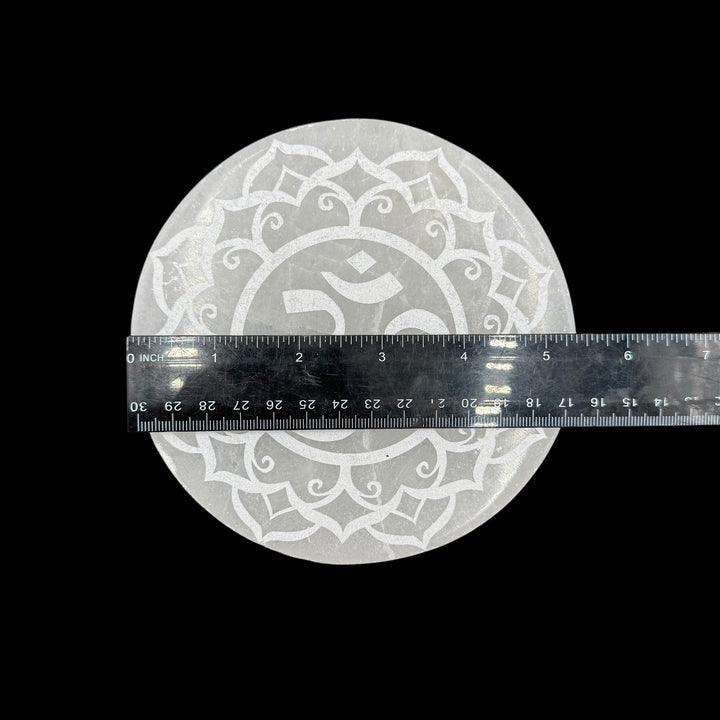 Selenite Charging Plate - Om 5.5" - Funky Stuff
