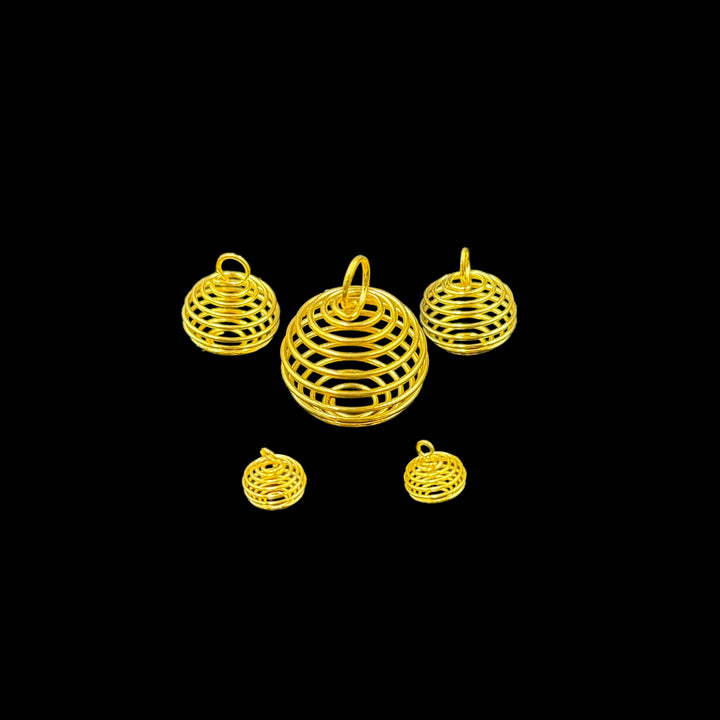 Wire Cage Necklace (Gold) - Funky Stuff