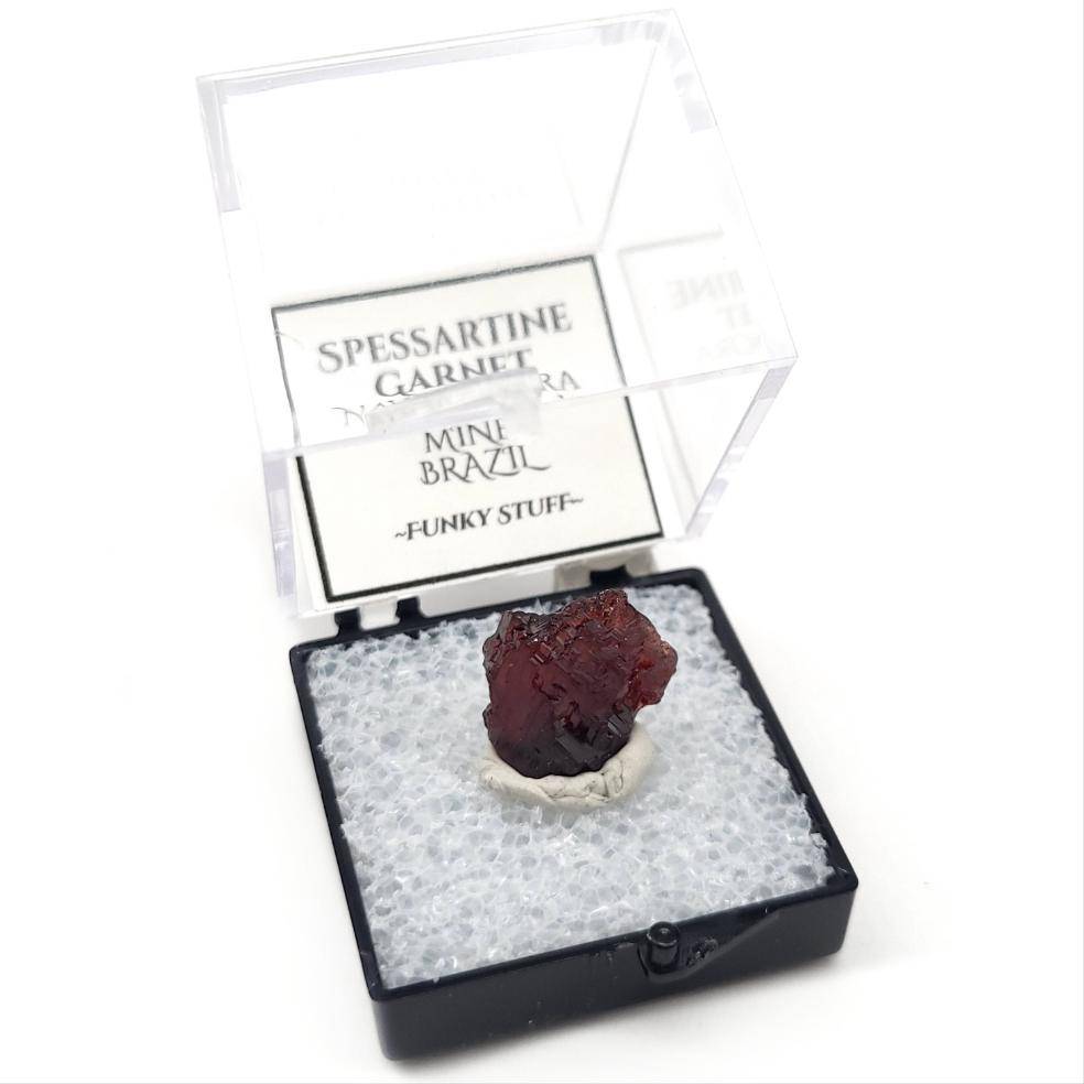 Etched Spessartine Garnet (Thumbnail Case Specimen)