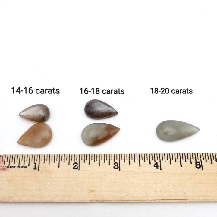 Chatoyant Moonstone (Cat's Eye) Cabochon - Tear Drop - Funky Stuff