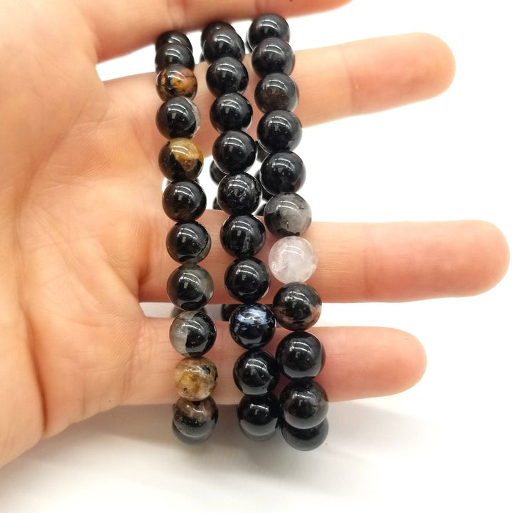 Black Tourmaline with Quartz Bracelet - Funky Stuff