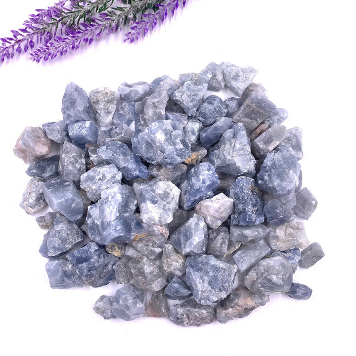 Blue Calcite Rough Tumbled Stones 1 LB - Funky Stuff