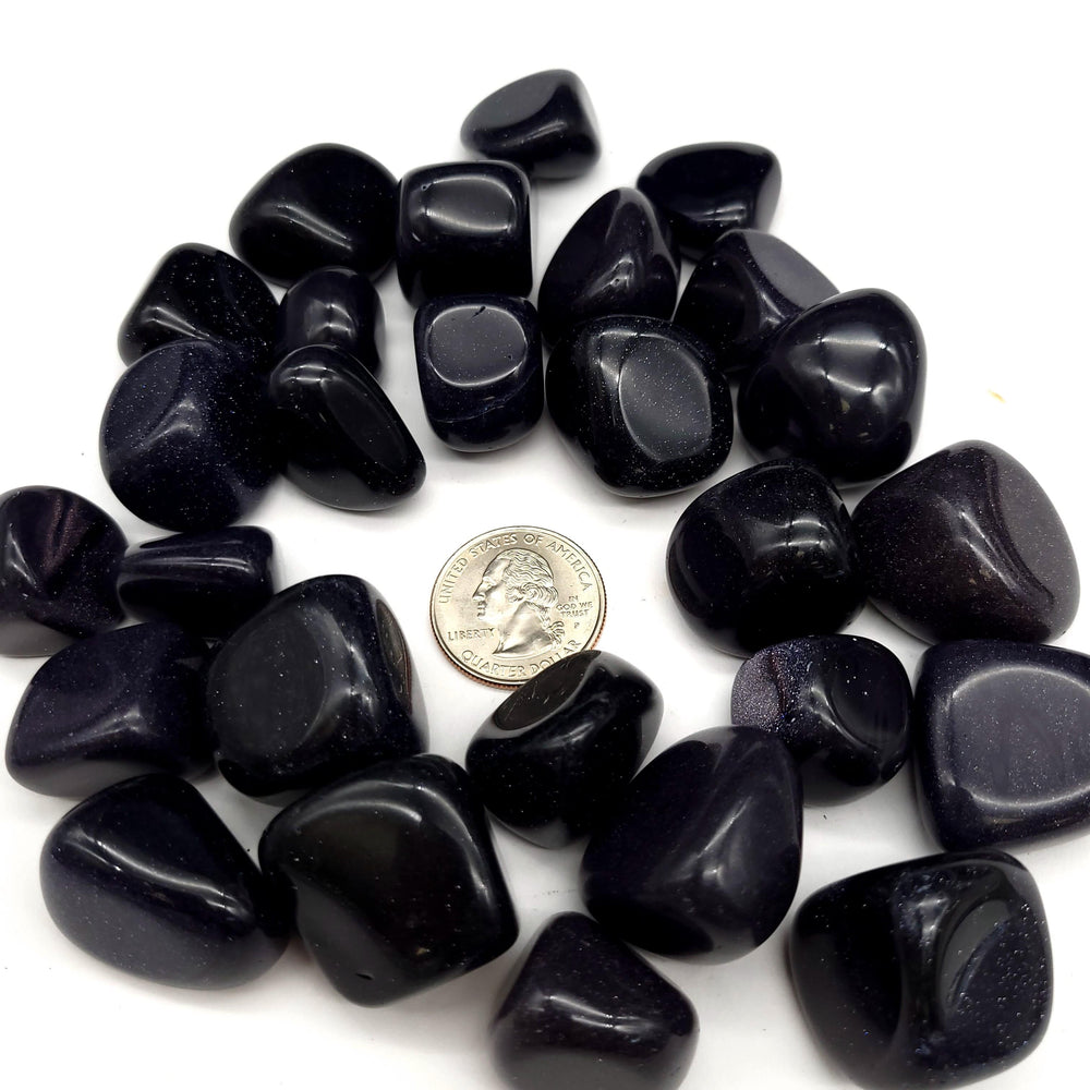 Blue Goldstone Tumbled Stone 1 LB - Funky Stuff