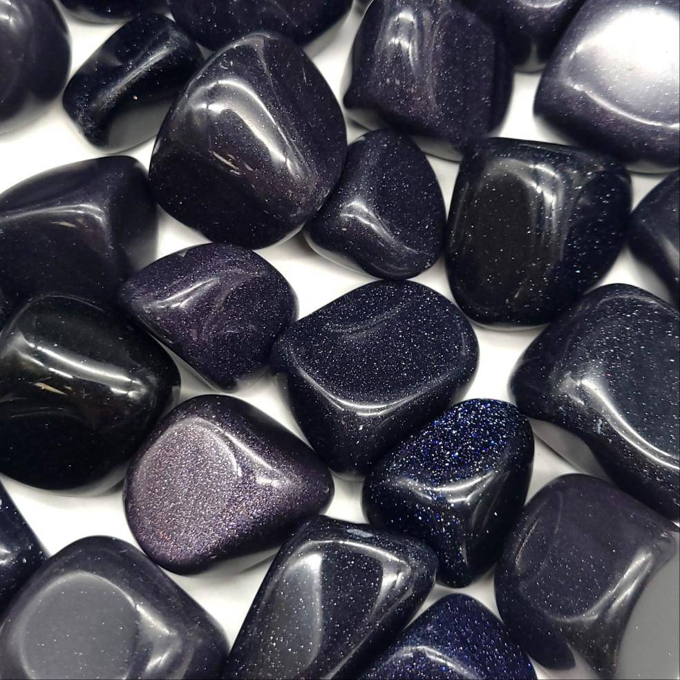 Blue Goldstone Tumbled Stone 1 LB - Funky Stuff