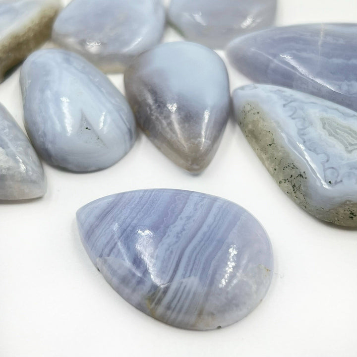 Blue Lace Agate Teardrop Cabochon - Funky Stuff